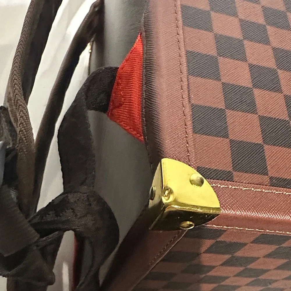 Sprayground Brown Checkered Chataraunga Bag
